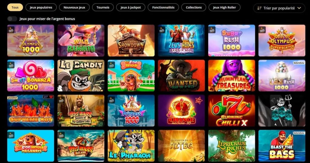 Lex Casino jeux