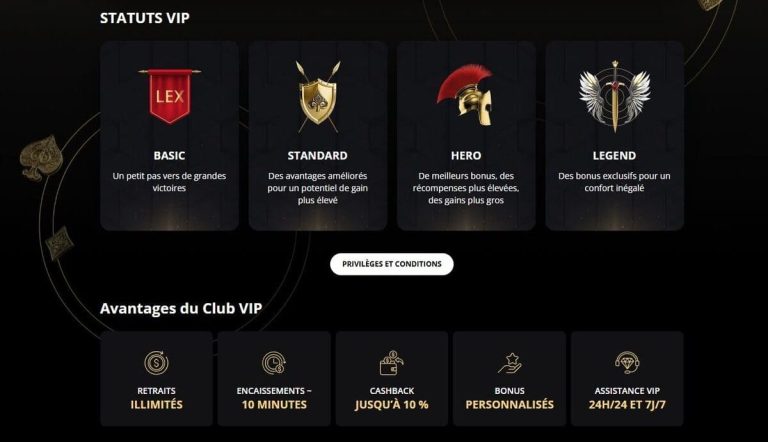 Lex Casino programme VIP